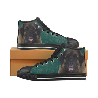 Leonburger Dog Black High Top Canvas Women's Shoes/Large Size - TeeAmazing