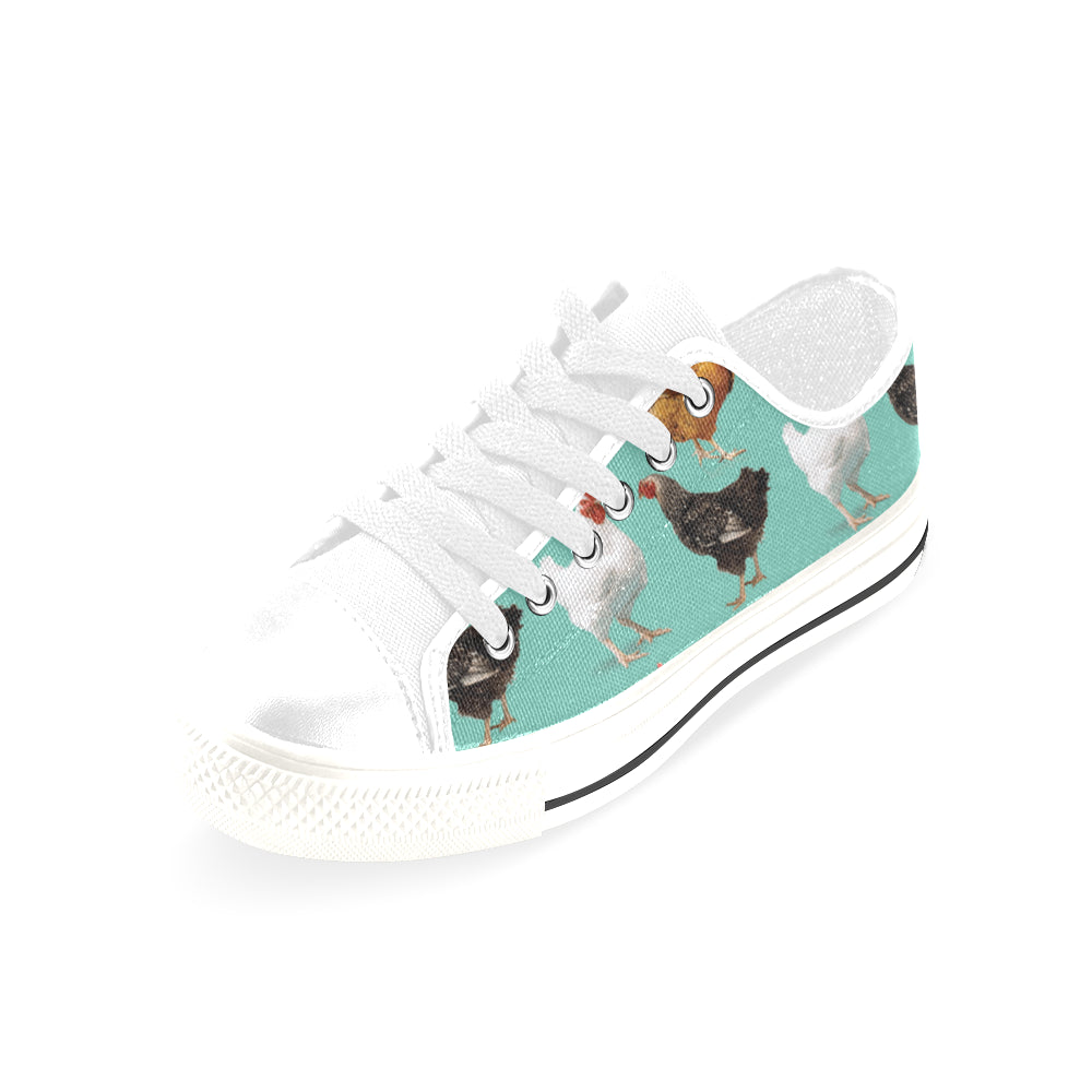 Chicken Pattern White Men's Classic Canvas Shoes/Large Size - TeeAmazing