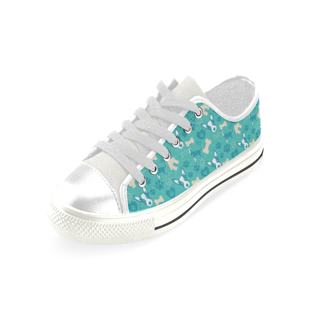 Australian Cattle Dog Pattern White Low Top Canvas Shoes for Kid - TeeAmazing