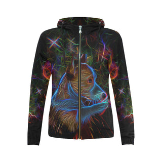 Corgi Glow Design 2 All Over Print Full Zip Hoodie for Women - TeeAmazing