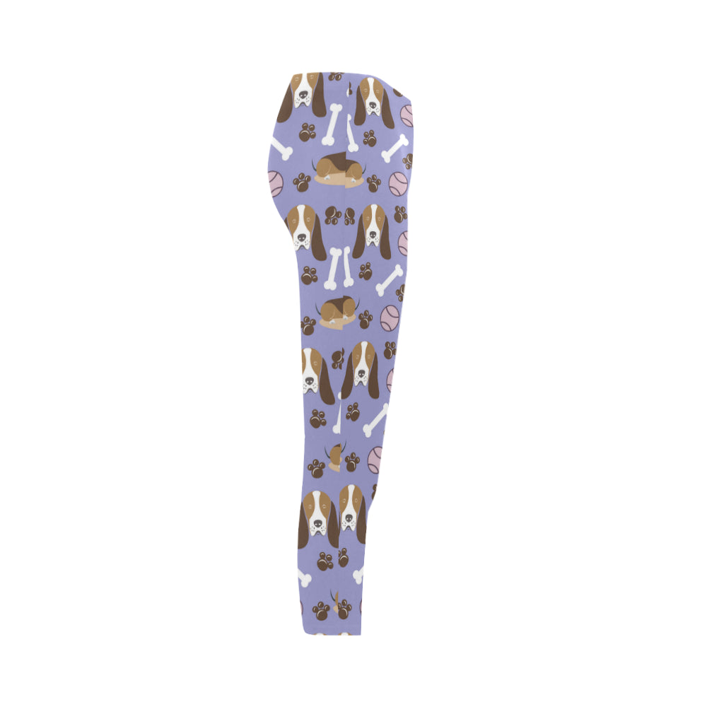 Basset Hound Pattern Capri Legging - TeeAmazing