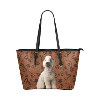 Bedlington Terrier Dog Leather Tote Bag/Small - TeeAmazing