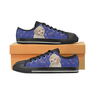 Poochon Dog Black Women's Classic Canvas Shoes - TeeAmazing