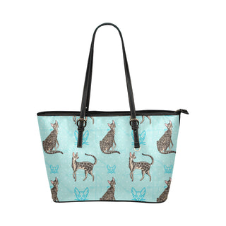 Serengeti Cat Leather Tote Bag/Small - TeeAmazing