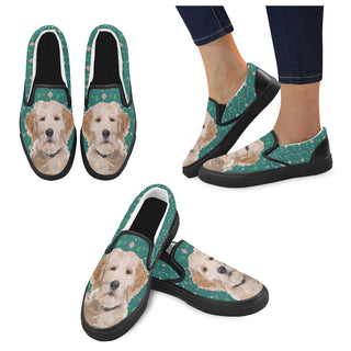 Australian Goldendoodle Black Women's Slip-on Canvas Shoes - TeeAmazing