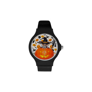 Jack Russell Halloween Unisex Round Plastic Watch - TeeAmazing