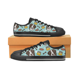 Bernese Mountain Pattern Black Low Top Canvas Shoes for Kid - TeeAmazing