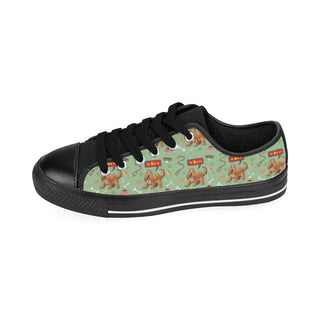 American Cocker Spaniel Pattern Black Low Top Canvas Shoes for Kid - TeeAmazing