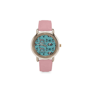 Dalmatian Pattern Women's Rose Gold Leather Strap Watch - TeeAmazing