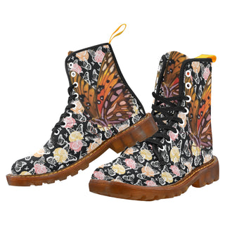 Butterfly Black Boots For Men - TeeAmazing