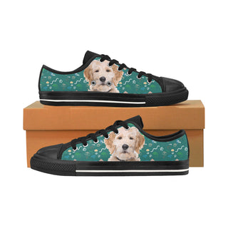 Australian Goldendoodle Black Men's Classic Canvas Shoes/Large Size - TeeAmazing