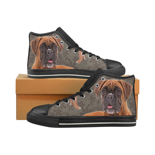Boxer Lover Black Men’s Classic High Top Canvas Shoes - TeeAmazing