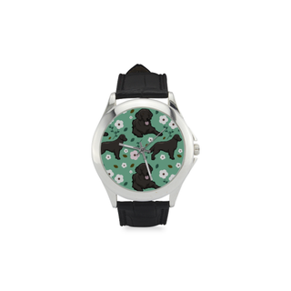 Curly Coated Retriever Flower Women's Classic Leather Strap Watch - TeeAmazing