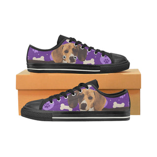 Beagle Black Low Top Canvas Shoes for Kid - TeeAmazing