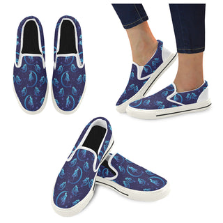 Sailor Moon White Women's Slip-on Canvas Shoes/Large Size (Model 019) - TeeAmazing