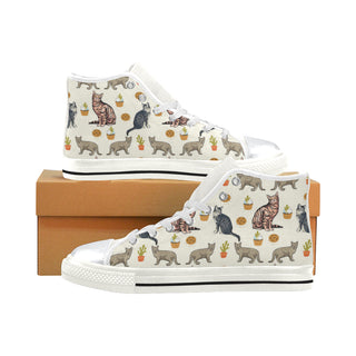 Ocicat White High Top Canvas Shoes for Kid - TeeAmazing
