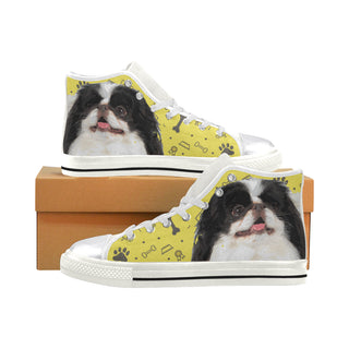 Japanese Chin Dog White Women's Classic High Top Canvas Shoes - TeeAmazing