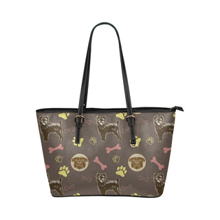 Affenpinschers Pattern Leather Tote Bag/Small - TeeAmazing