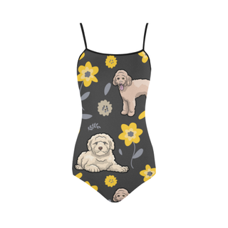 Goldendoodle Flower Strap Swimsuit ( Model S05) - TeeAmazing