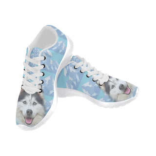 Husky Lover White Sneakers Size 13-15 for Men - TeeAmazing