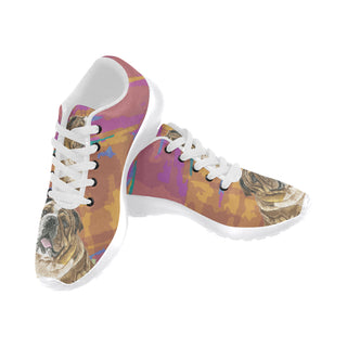 English Bulldog Water Colour No.2 White Sneakers Size 13-15 for Men - TeeAmazing