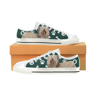 Skye Terrier White Canvas Women's Shoes/Large Size - TeeAmazing