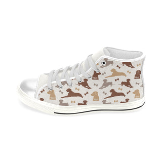 Labrador Retriever Pattern White Men’s Classic High Top Canvas Shoes - TeeAmazing