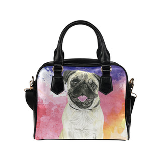 Pug Water Colour No.1 Shoulder Handbag - TeeAmazing