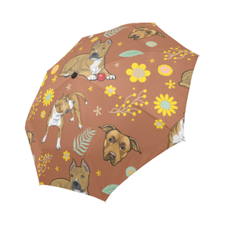 American Staffordshire Terrier Flower Auto-Foldable Umbrella - TeeAmazing