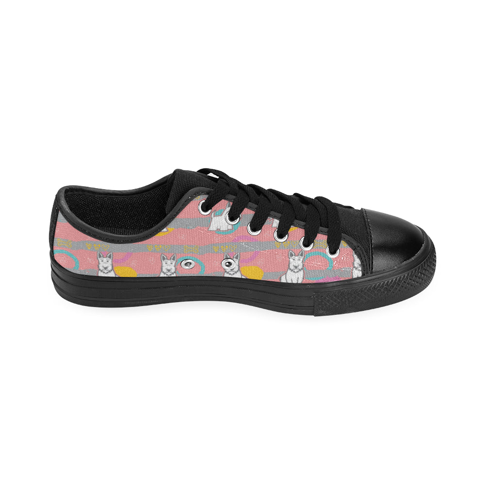 Scottish Terrier Pattern Black Low Top Canvas Shoes for Kid - TeeAmazing