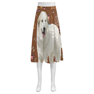 Great Pyrenees Dog Mnemosyne Women's Crepe Skirt (Model D16) - TeeAmazing