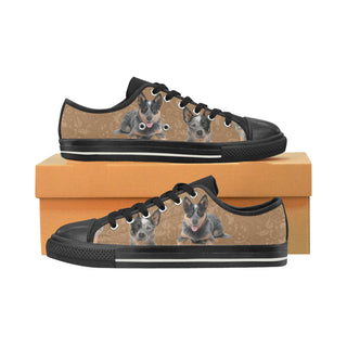 Australian Cattle Dog Lover Black Low Top Canvas Shoes for Kid - TeeAmazing