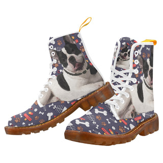 French Bulldog Dog White Boots For Women - TeeAmazing