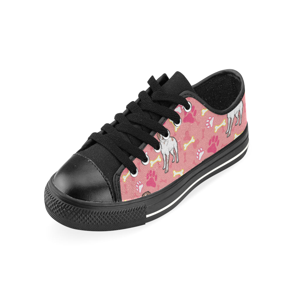 Brittany Spaniel Pattern Black Canvas Women's Shoes/Large Size - TeeAmazing