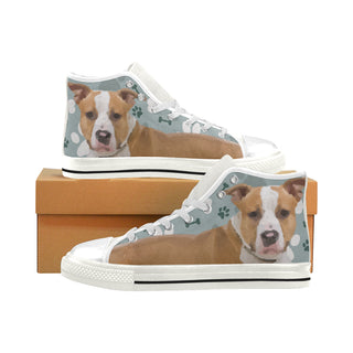 American Staffordshire Terrier White Men’s Classic High Top Canvas Shoes - TeeAmazing