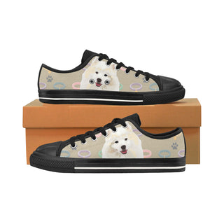 American Eskimo Dog Black Men's Classic Canvas Shoes/Large Size - TeeAmazing