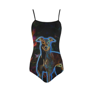 Italian Greyhound Glow Design 1 Strap Swimsuit - TeeAmazing