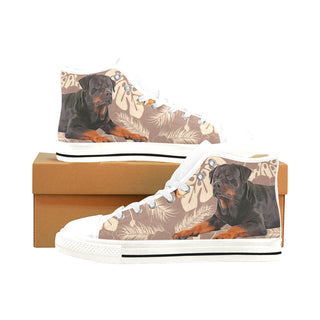 Rottweiler Lover White Men’s Classic High Top Canvas Shoes /Large Size - TeeAmazing
