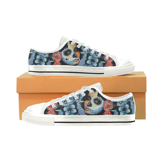 Sugar Skull Tattoo White Low Top Canvas Shoes for Kid - TeeAmazing