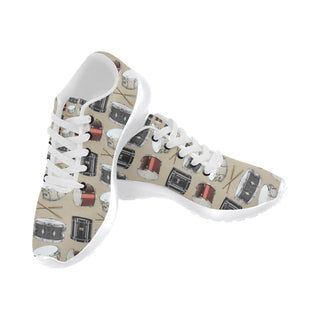 Drum Pattern White Sneakers Size 13-15 for Men - TeeAmazing