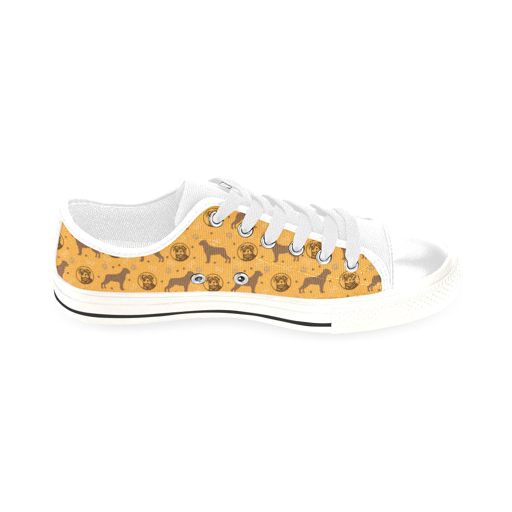 Rottweiler Pattern White Men's Classic Canvas Shoes/Large Size - TeeAmazing