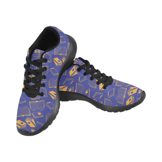 Book Pattern Black Sneakers Size 13-15 for Men - TeeAmazing