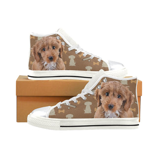 Cockapoo Dog White High Top Canvas Women's Shoes/Large Size - TeeAmazing