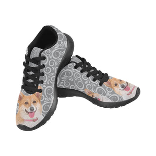 Corgi Lover Black Sneakers for Men - TeeAmazing