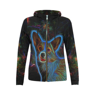 Corgi Glow Design 1 All Over Print Full Zip Hoodie for Women - TeeAmazing