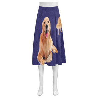 Golden Retriever Lover Mnemosyne Women's Crepe Skirt (Model D16) - TeeAmazing