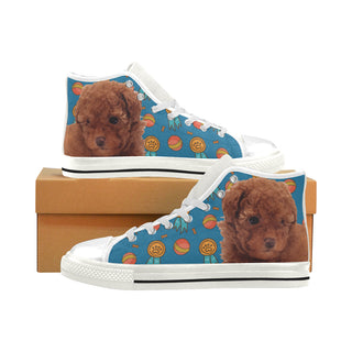 Baby Poodle Dog White Men’s Classic High Top Canvas Shoes - TeeAmazing
