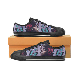 Sugar Skull Candy Black Low Top Canvas Shoes for Kid - TeeAmazing