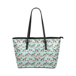 Boxer Pattern Leather Tote Bag/Small - TeeAmazing
