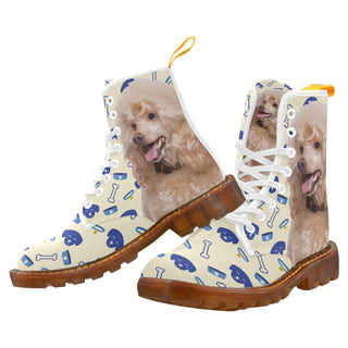 Poodle Dog White Boots For Women - TeeAmazing